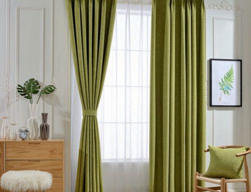 linen curtain-green