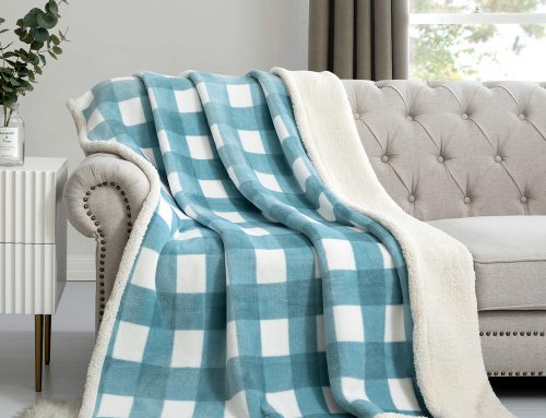 sherpa fleece throw blankets- blue