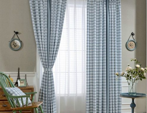 stitching curtain-light blue